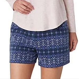 Eddie Bauer Sleepwear Navy Blue & Purple Print Flannel Shorts | Size XS